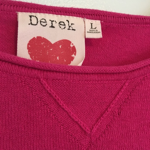 Hot Pink Sweater Juniors Large - Picture 4 of 5